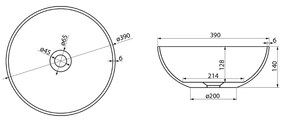 Polysan Banera waskom rond 39x14cm antraciet mat
