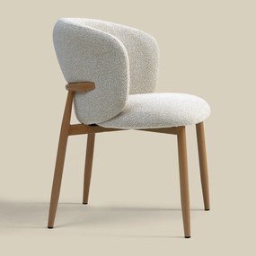 Eiken Eetkamerstoel Met Ronde Rug Creme