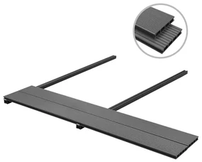 vidaXL Terrasplanken HKC met accessoires 36 m² 2,2 m grijs