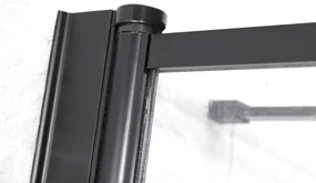 Saniclear Nero douchedeur 100x200 8mm NANO met zwarte profielen
