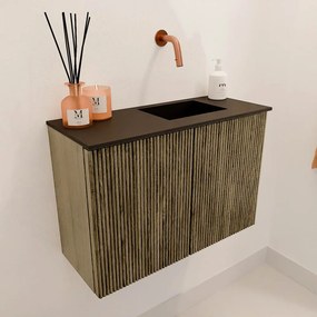 Mondiaz Joya 60cm toiletmeubel dusk met wastafel faye rechts zonder kraangat urban