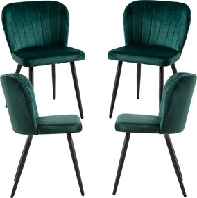 Set 4 Luk Fluwelen Stoelen