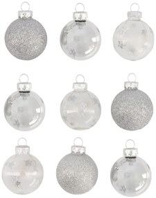 HEMA Kerstballen Ø4cm Glas Zilver - 9 Stuks (zilver)