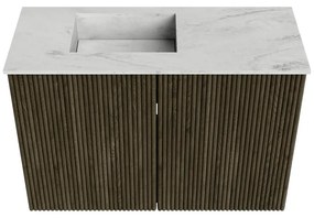Mondiaz Joya DLux 60cm toiletmeubel shadow met wastafel faye links zonder kraangat opalo