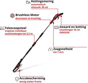 Einhell GP-LC 18/20 Li T BL Solo - Accu Telescopische Kettingzaag - Power X-Change