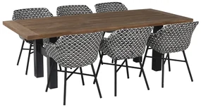 Hartman tuinset - Heron tuintafel 240 cm. + Delphine tuinstoel white-black