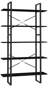 vidaXL Boekenkast met 5 schappen 100x30x175 cm grenenhout zwart