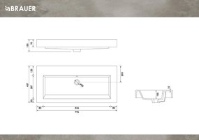 Brauer Solar Thick wastafel mineraalmarmer 100cm zonder kraangat wit glans