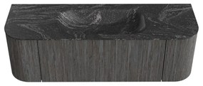 Mondiaz Kurve-dlux 140cm badmeubel ronding links/rechts shadow met 1 lade en 2 deuren en wastafel big small midden zonder kraangat lava