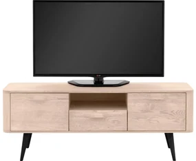 Goossens Tv Meubel Bjarte, 2 deuren 1 lade 1 open vak 135 cm breed