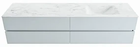 Mondiaz Vica DLux badmeubel 200cm clay 4 lades met wastafel opalo rechts zonder kraangat