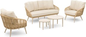 Stoel en Bank Loungeset 5 personen Aluminium/rope Taupe  Coco Vinci/Ibiza