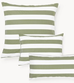 Gestreepte katoenen omkeerbare kussenhoes Lorena