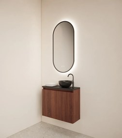 Gliss Design Echo toiletmeubel 60cm choco eiken met toppaneel zwart mat