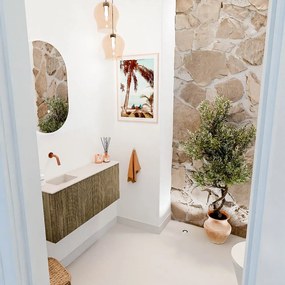 Mondiaz Joya DLux 90cm toiletmeubel dusk met wastafel faye links zonder kraangat meli