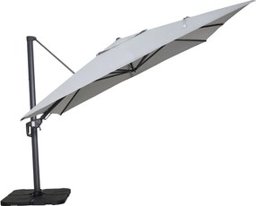 Garden Impressions Hawaii Big Pole zweefparasol 350x350 cm - donker grijs frame - licht grijs doek