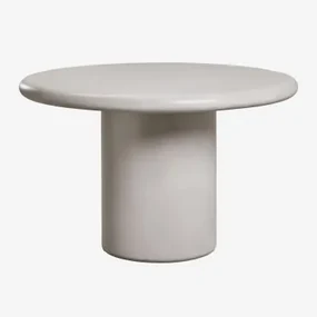 Ronde Tuintafel In Cement Namara Ø120 Cm & Grijs – Koel - Sklum