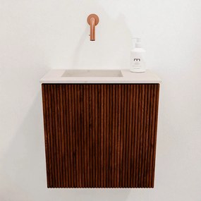 Mondiaz Joya DLux 40cm toiletmeubel ruby met wastafel faye links zonder kraangat meli