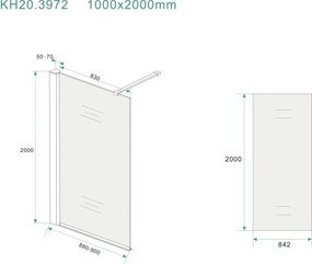 Mueller Private douchewand melkglas 90x200cm 10mm Anti-kalk