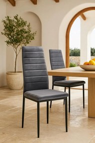 Set 4 Lauter Fluwelen Stoelen