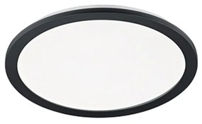 Plafonnière rond zwart 40 cm incl. LED 3 staps dimbaar IP44 - Lope Design IP44 Binnenverlichting Lamp