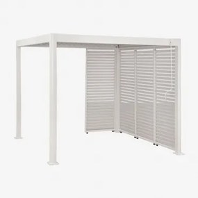 Bioclimatische Aluminiumpergola Met Lamellen En Druvia-panelen Gardenia Wit & Pergola Van 3x3 M Met 4 Panelen Van 90,5 Cm - Sklum