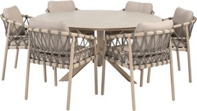 Prado Piacenza dining tuinset 160xH75 cm 7 delig keramiek latte Taste 4SO