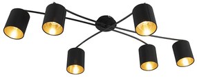 Moderne plafondlamp zwart 6-lichts - Lofty Modern E14 cilinder / rond rond Binnenverlichting Lamp