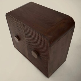 Smal Dressoir Hout Met Ronde Hoeken - 80x40x76cm.