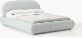 Bouclé gestoffeerd bed Alba met opbergruimte