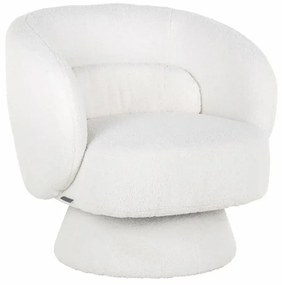 Richmond Interiors Senna Draaibare Fauteuil Witte Teddy Stof