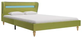 vidaXL Bedframe met LED stof groen 135x190 cm