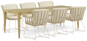 Tuinset 6 personen  Aluminium/rope Taupe 4 Seasons Outdoor Fabrice/Sentis