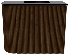 Mondiaz Joya 50cm toiletmeubel ronding links walnut met wastafel faye rechts 1 kraangat urban