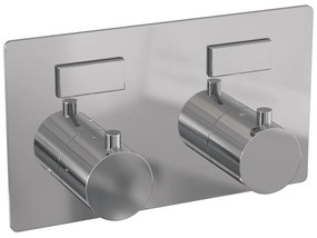 Brauer Chrome Edition thermostatische inbouw badkraan met uitloop en staafhanddouche set 3 chroom