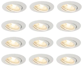 Set van 12 inbouwspots wit GU10 35mm - Edu Modern GU10 rond Binnenverlichting Lamp