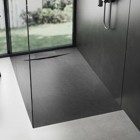 Douchebak Rea Bazalt Black 80x100