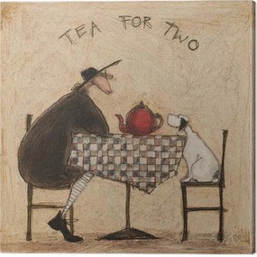 Print op canvas Sam Toft - Tea Fot Two, (40 x 40 cm)
