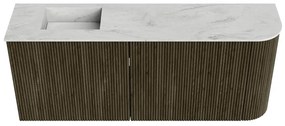 Mondiaz Joya DLux 100cm toiletmeubel ronding rechts shadow met wastafel faye links zonder kraangat opalo