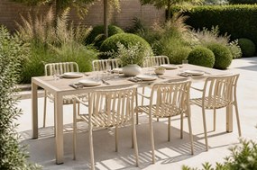 Tuinset 6 personen 210 cm Kunststof Zand/Beige Domani Furniture Alba/Creta