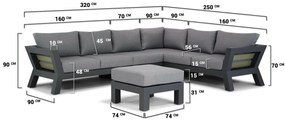 Hoek loungeset 6 personen Aluminium Grijs  Santika Furniture Santika Yovita