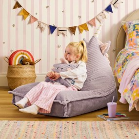 Kinder Zitzak Unicorn Lounger & Kussen Set - Lavendel