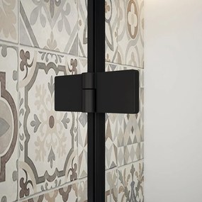Gelco Trinity douchecabine met mat glas 80x80cm links zwart mat