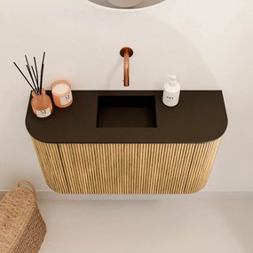 Mondiaz Joya 75cm toiletmeubel ronding links/rechts oak met wastafel faye midden zonder kraangat urban
