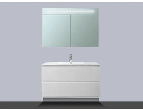 Saniclass New Future badmeubel 100cm hoogglans wit met spiegelkast sw2215/sw3066/sw3169/