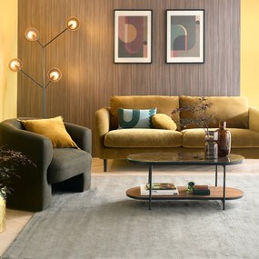 Salontafel met blad in glas en marmer effect, Gil