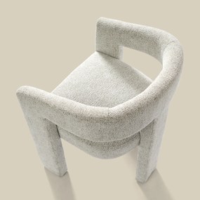 Design Eetkamerstoel Creme Volledig Stof