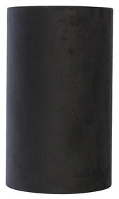 Stoffen Velours lampenkap zwart met gouden binnenkant 15/15/25 Modern cilinder / rond