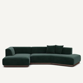 Linker open hoekbank fluweel, Jacopo