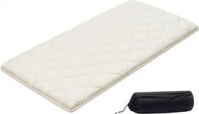 VEVOR Japanse futonmatras (2032 x 991 x 63,5 mm), opvouwbare tatami (eenpersoonsbedformaat), vloermatras met opbergtas en bevestigingsmateriaal, 9-laags slaapmat voor meditatie en yoga, wit